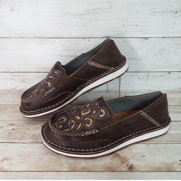 Ariat Shoes - Ariat Glitter Cruiser Brown Leather Slip On Shoes